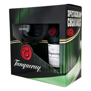 TANQUERAY London Dry Gin with glass